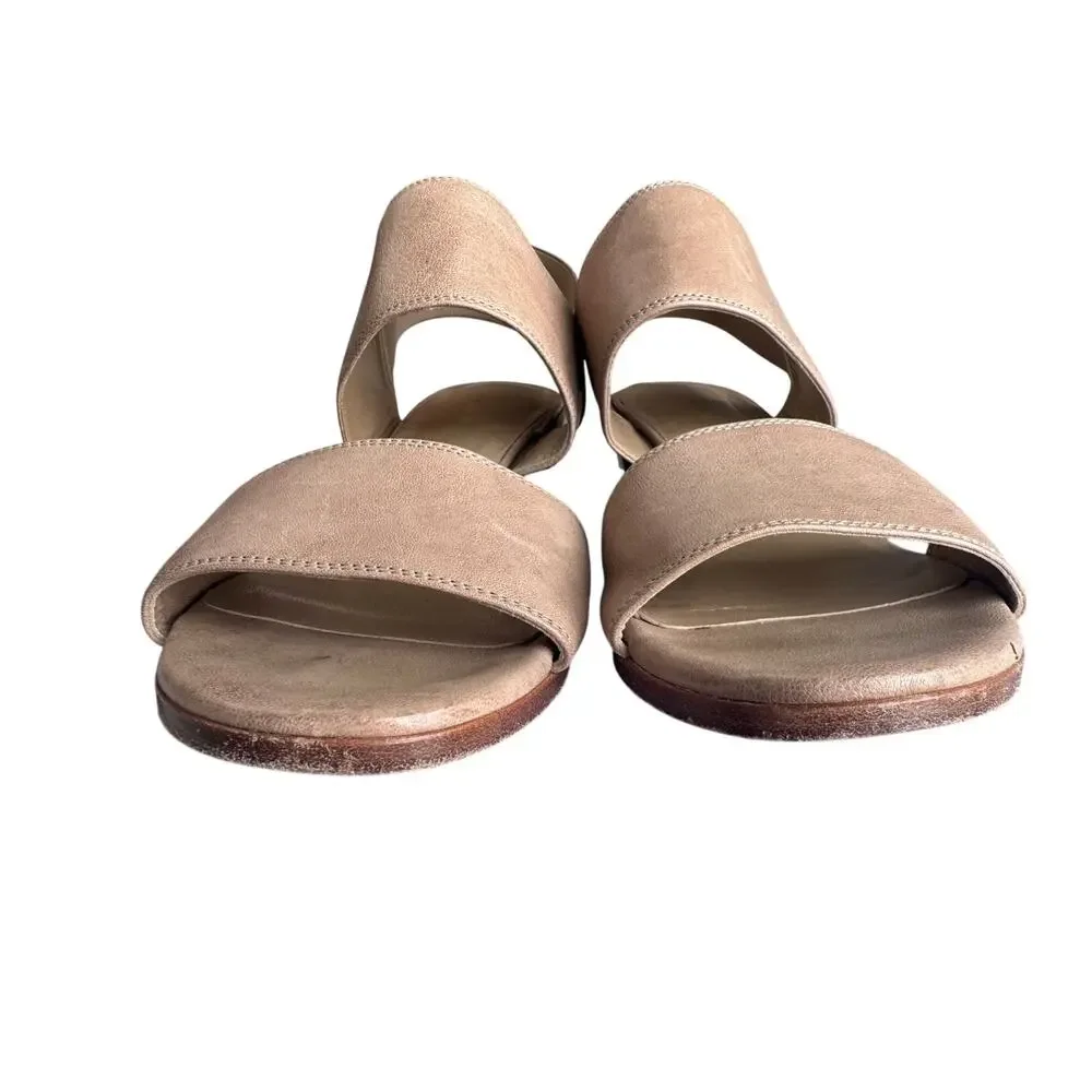 Stuart Weitzman Tan Leather Block Heel Sandals